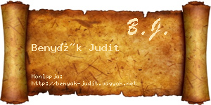 Benyák Judit névjegykártya