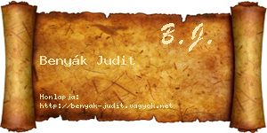 Benyák Judit névjegykártya